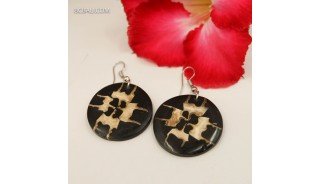 Handcrafted Resin Natural Shell Earrings by Balinese Artisans